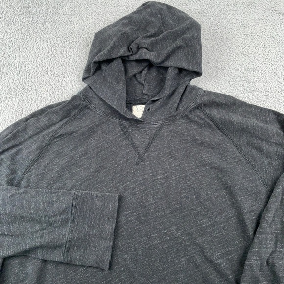 J. Crew Other - J Crew Hoodie Mens XL Black Cotton Raglan Pullover Lightweight Shirt Casual